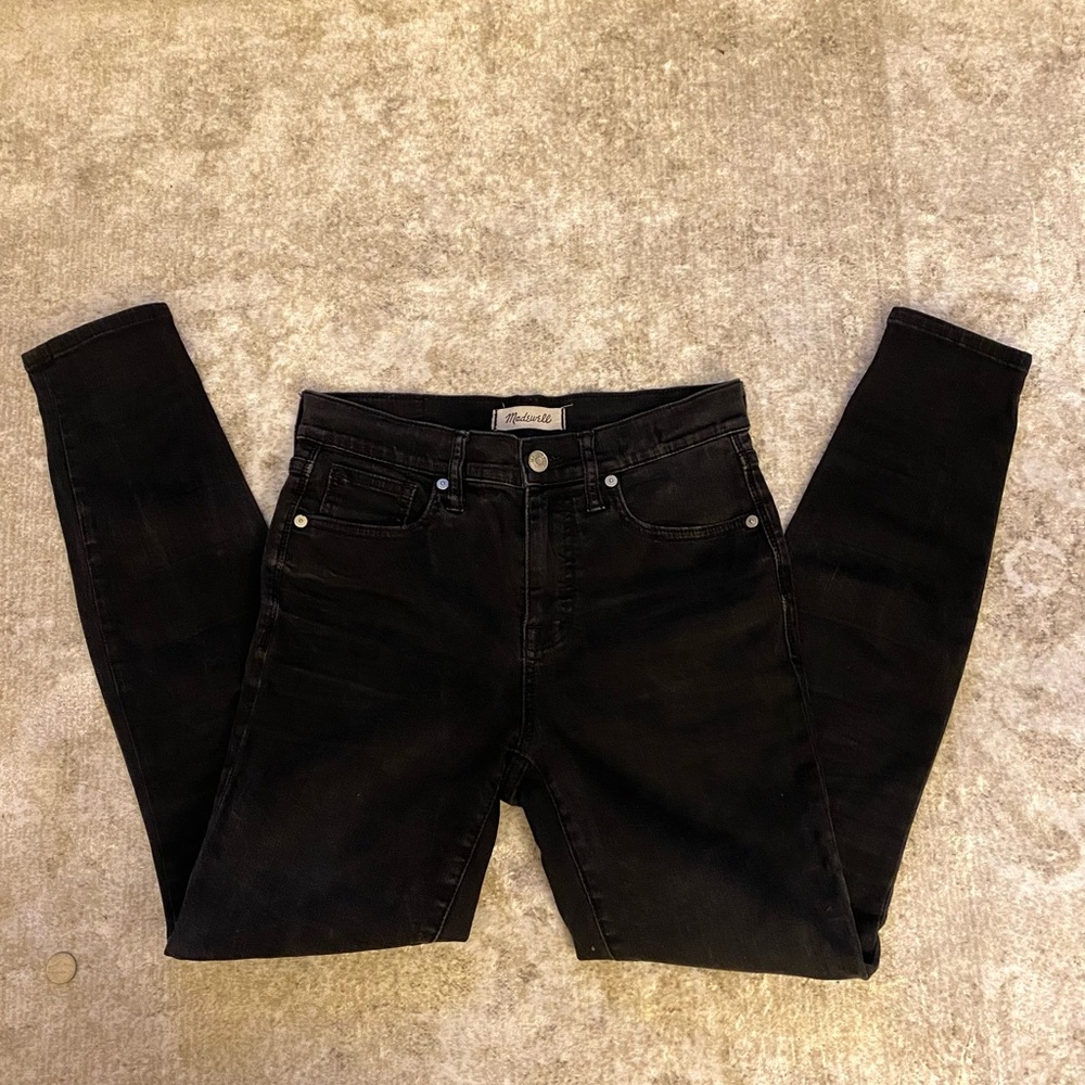 Madewell black high rise skinny jeans